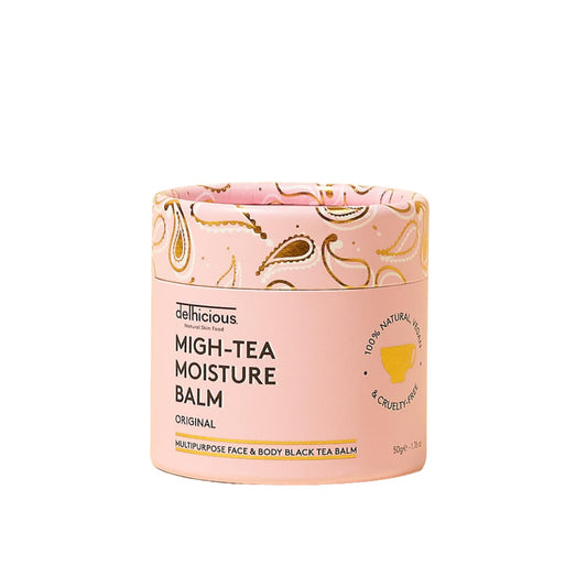 Delhicious Migh-tea Moisture Body Balm, Award winning 100% natural moisturiser, For Dry Skin. Vegan & Plastic Free. 50g.