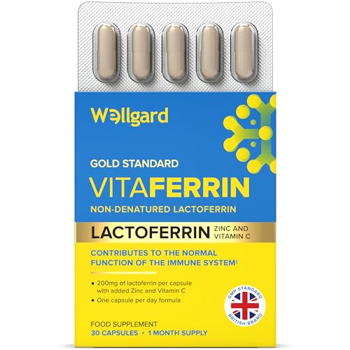 Wellgard Vitaferrin – Triple Action Immune Supplement with Lactoferrin, Zinc & Vitamin C, Immunity Supplement, 30 Capsules