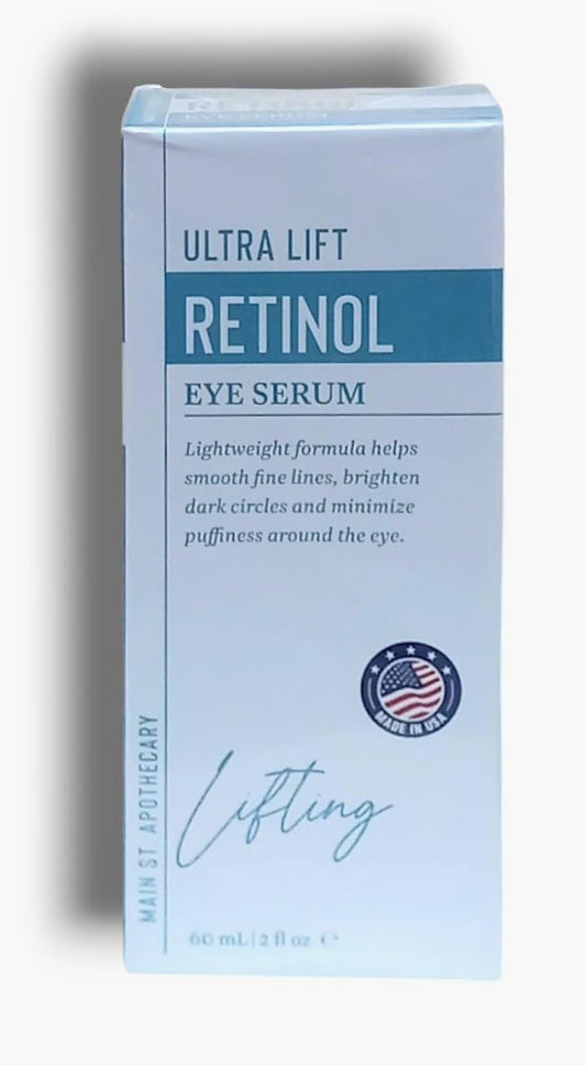 Main ST. Apothecary | Ultra Lift Retinol - Eye Serum | Lightweight Formula for Fine Lines and Dark Circles | 60mL[Super Size]