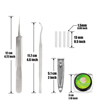 Jinbaetad Ingrown Toenail Correction Treatment Kit with 12 Pcs Ingrown Toenail Correction Pad Recover Clips Ingrown Toenail Corrector Straightener Strips for Women Men's Nail Treatment Pedicure Tool (4 Pcs Set)