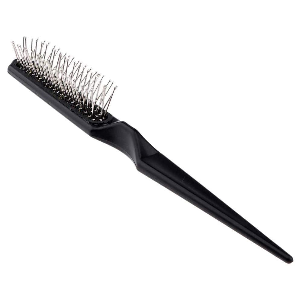 POFET 2pcs Black Detangling Styling Hairbrush Rat Tail Cushioned Comb For Natural Hair Wigs Hair Extensions