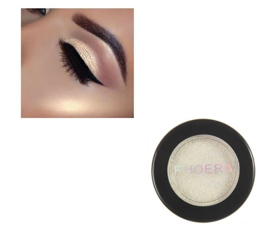 Phoera PHOERA Super Vibrant Ultra-Metallic Eyeshadow Long Lasting Waterproof Shimmer High Pigment Glitter Eye Shadow Palette Cosmetic Makeup AQUAPURITY (101 CREAM)