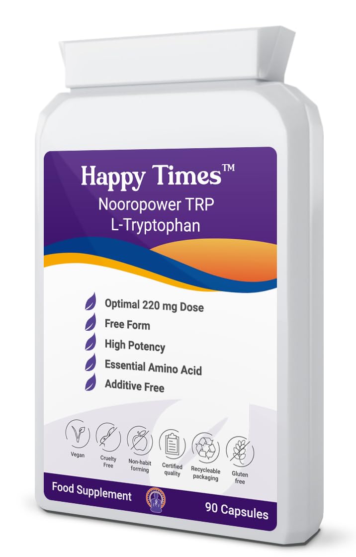 Bespoke Biotics L-Tryptophan 220mg Free Form 90 Capsules (V) Vegan Capsules |3 Months| Serotonin Boost, Anxiety Brain Fog & Sleep NOOROPOWER TRP| Melatonin| UK Made| Highest Permitted dose
