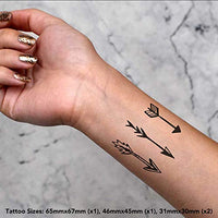 Azeeda 4 x 'Assorted Arrows' Temporary Tattoos - Water Resistant, Skin-Safe, Non-Toxic Transfers, Mixed Sizes (TO00008236)