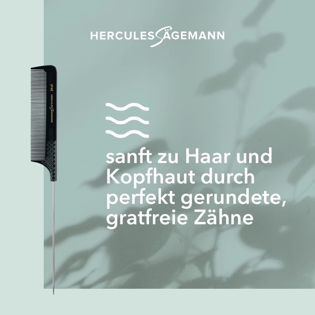 Hercules sagemann Fine Metal Pin Tail Hair Comb, Length-23.5 cm
