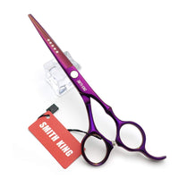 Smith King 6.0 inch Hair Scissors Set Hair Cutting Scissors & thinning Scissors with Razor&Comb in 1 Set (Violet)