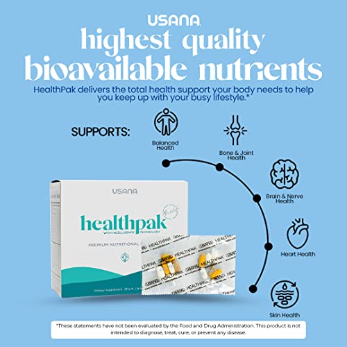 USANA HealthPak with InCelligence Technology and Essential Nutrients and Antioxidants to Support Total Body Health* – Convenient Daily AM/PM Packets – 56 Packets – 28 Day Supply