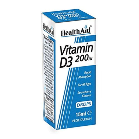 HealthAid Vitamin D3 200iu Drops, Strawberry, 15 Millilitre