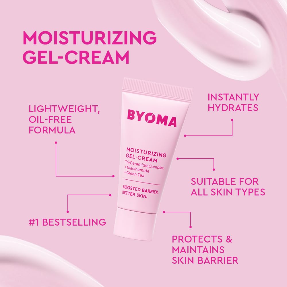 BYOMA So Hydrated Travel Size Gift Set - Barrier Repair Skincare Minis (30ml, 15ml, 15ml) Creamy Jelly Cleanser, Hydrating Face Serum & Ceramide Face Moisturizer for Dry Skin | Holiday Essentials