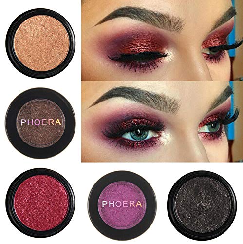 Phoera PHOERA Super Vibrant Ultra-Metallic Eyeshadow Long Lasting Waterproof Shimmer High Pigment Glitter Eye Shadow Palette Cosmetic Makeup AQUAPURITY - (117 AWAKE)