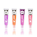 NK lip gloss gel 15ml Vitamin E, Shiny, Nourishes, Buleberry, Peach, Grape and Grapefruit flavoured by Nicka K (Multi Pack Of 4).
