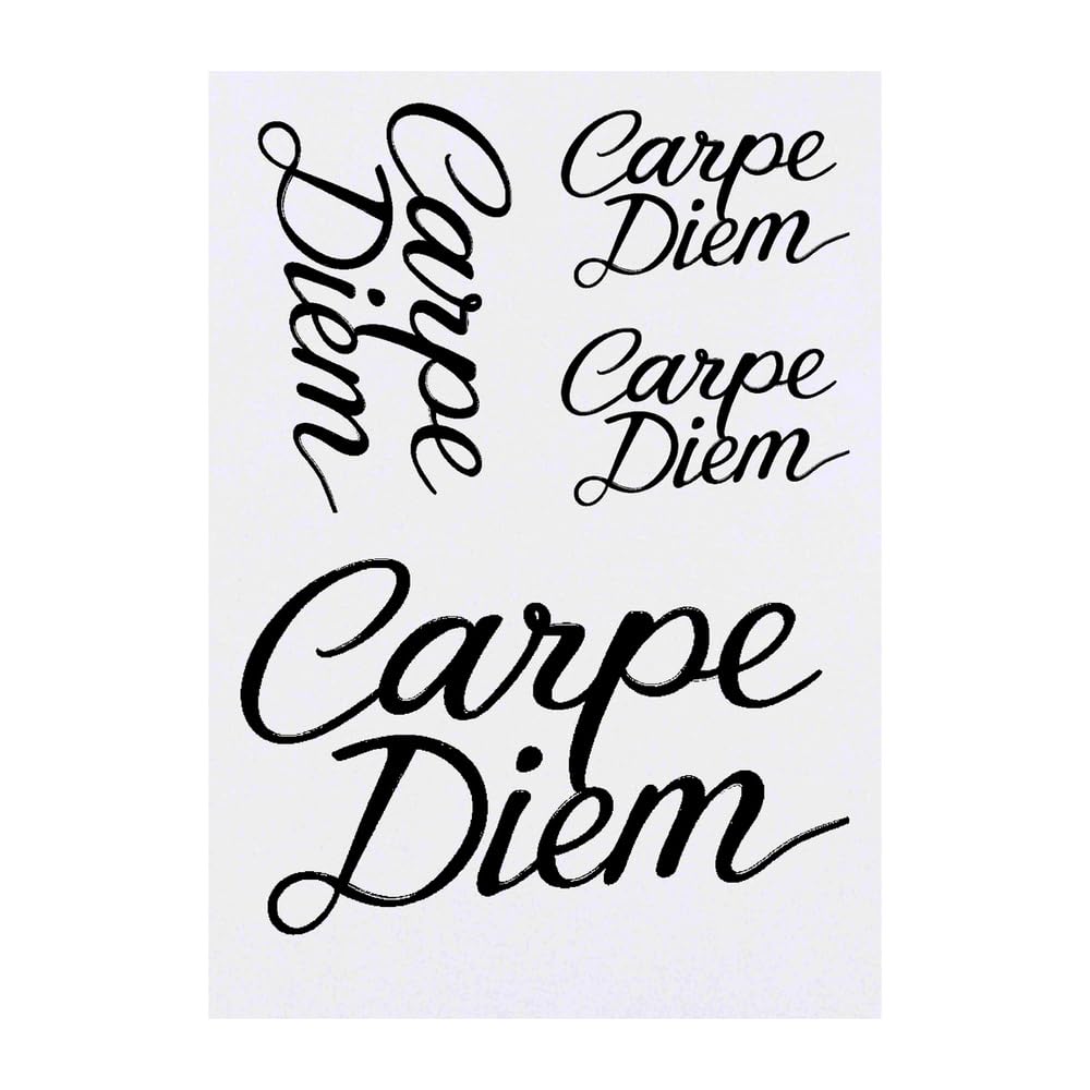 Azeeda 4 x 'Carpe Diem' Temporary Tattoos - Water Resistant, Skin-Safe, Non-Toxic Transfers, Mixed Sizes (TO00081170)