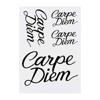 Azeeda 4 x 'Carpe Diem' Temporary Tattoos - Water Resistant, Skin-Safe, Non-Toxic Transfers, Mixed Sizes (TO00081170)
