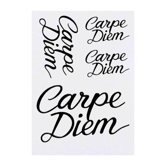 Azeeda 4 x 'Carpe Diem' Temporary Tattoos - Water Resistant, Skin-Safe, Non-Toxic Transfers, Mixed Sizes (TO00081170)