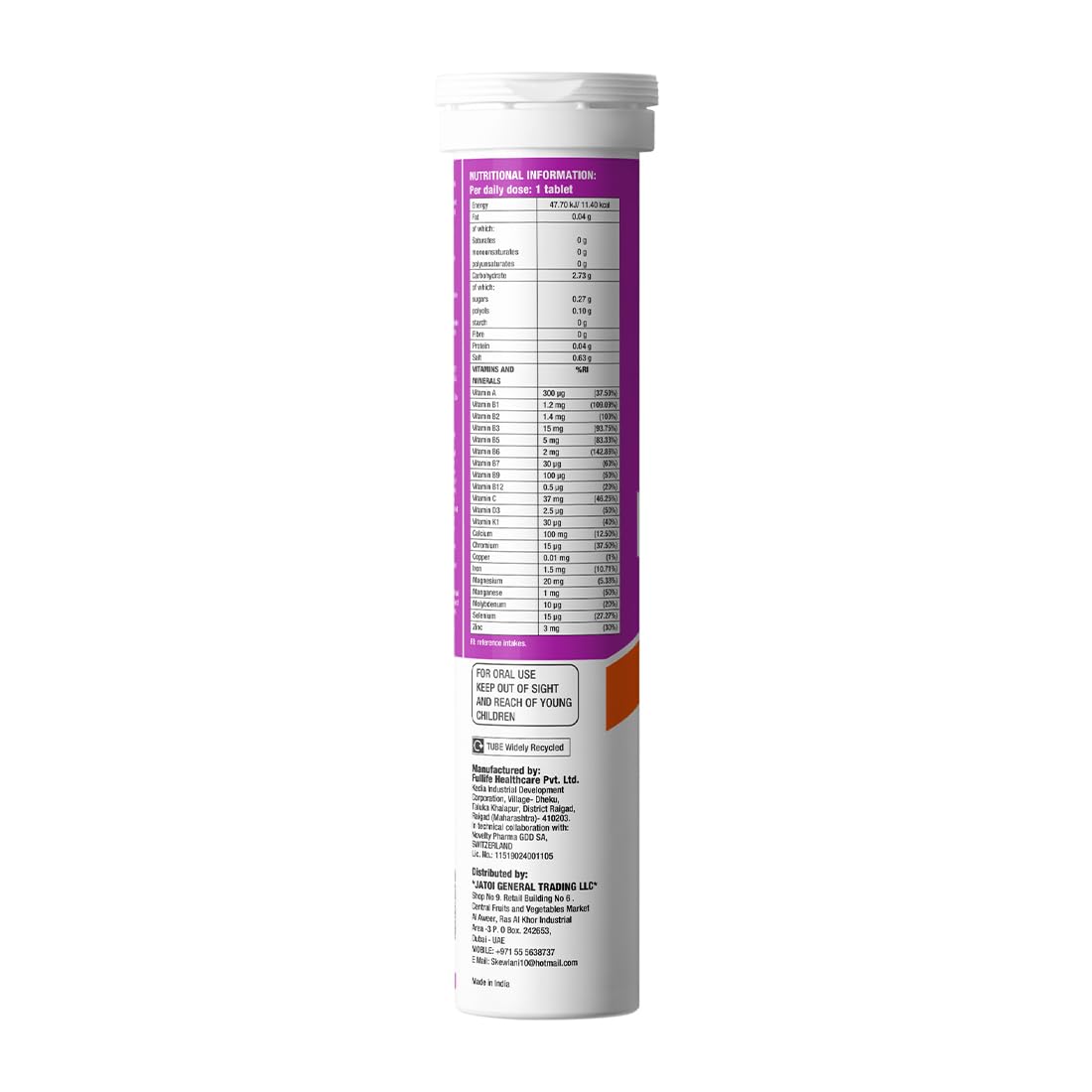 FAST&UP Fast&Up Multivitamin – Complete Multivitamin Supplement – All Day Energy – 20 Effervescent Tablets – Supports Immune System – Orange