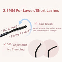 MAYEON Waterproof Mascara for Fine Short Eyelash and lower eyelash, Black Mascara with Ultra Fine Brush, Thickening, No clumping, Smudge-proof and Long Lasting, Lightweight