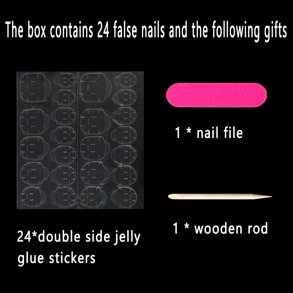 Clataly 24 Pcs Square Nail Silver Glitter Powder Fake Nails Press on False Nails Daily Wear Artificial Nails for Women and Girls