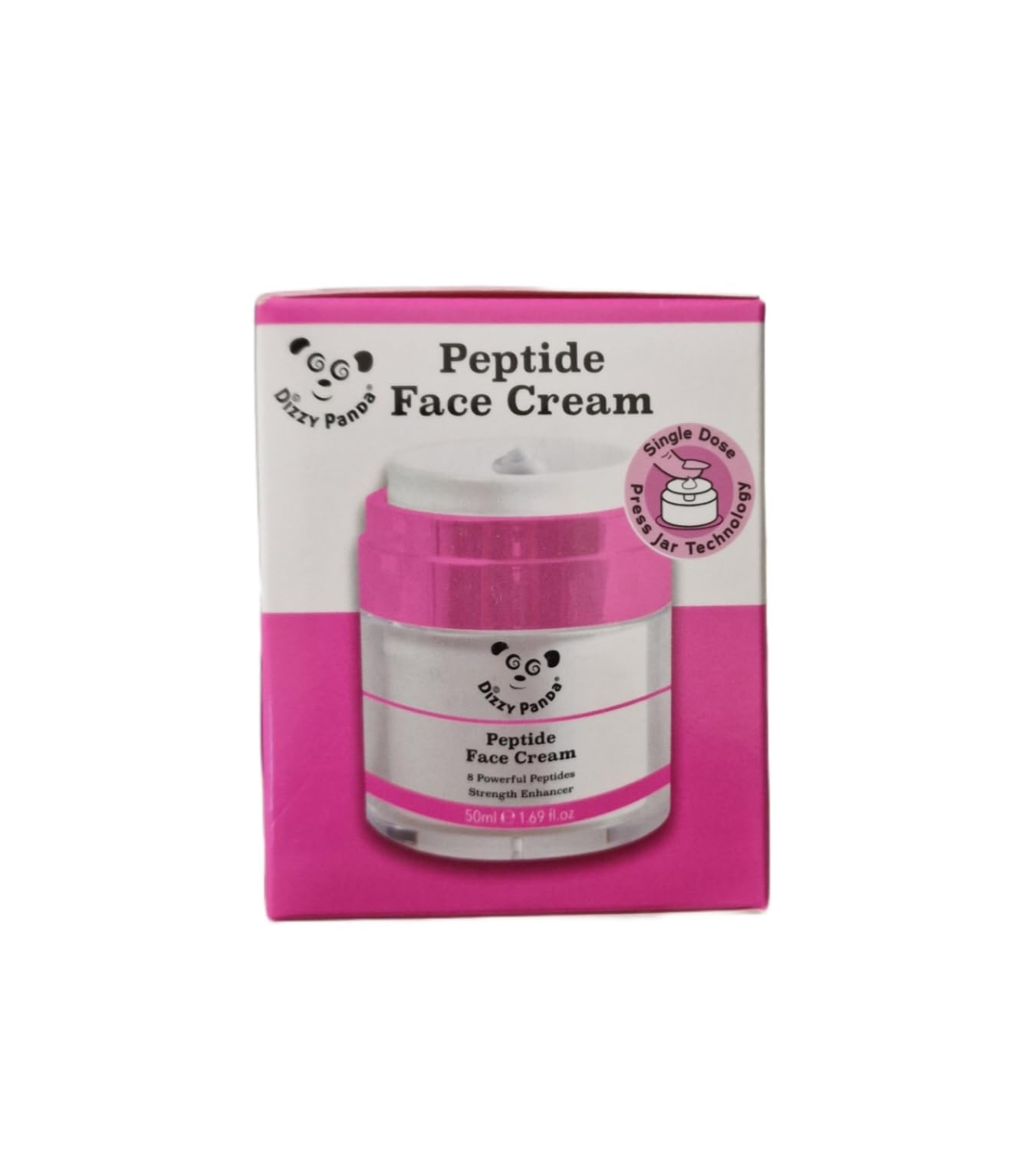 Dizzy Panda Peptide Face Cream 50ml - Advanced Anti-Aging Formula with Single-Dose Press Jar Technology