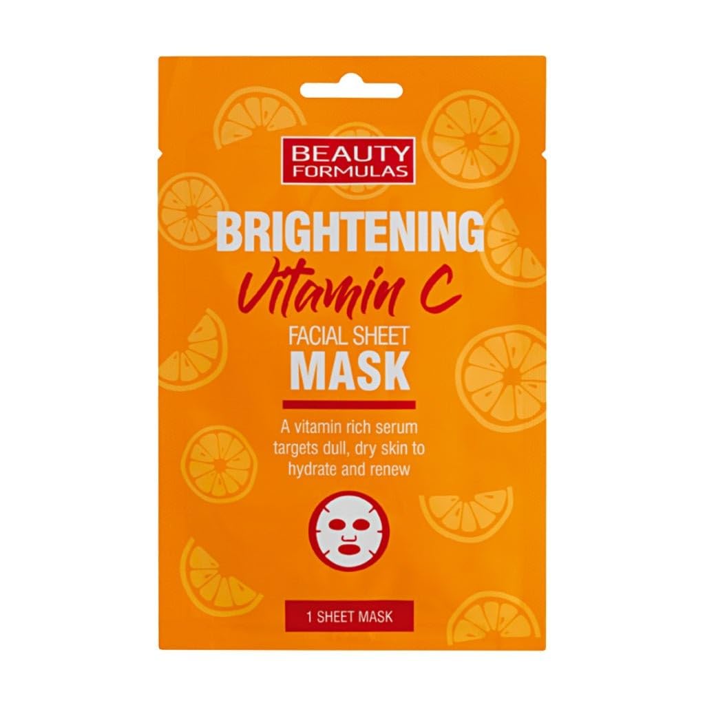 BEAUTY FORMULAS BRIGHTENING VITAMIN C FACIAL MASK, Orange