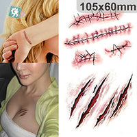 Healifty HEALIFTY Wound Stitch Scar Scab Waterproof Temporary Tattoo Sticker Halloween Props