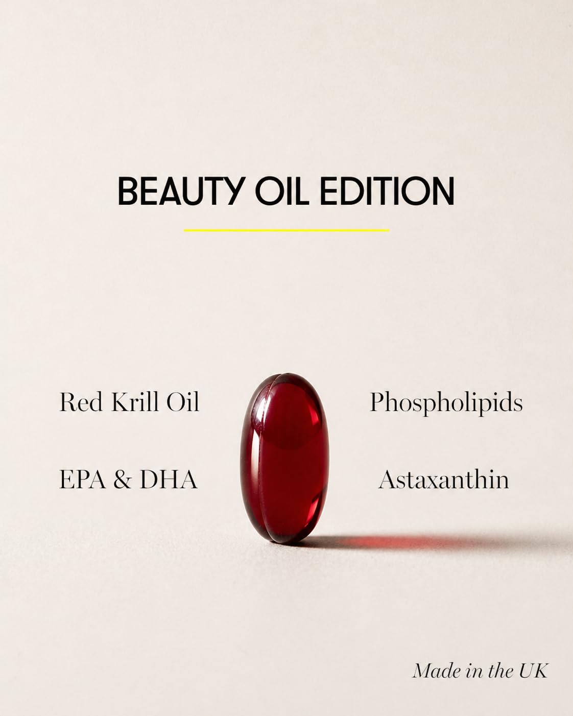 EQUI LONDON Equi - Beauty Oil Edition | Multivitamin Softgels Capsules | Omega 3, Krill Oil, Astaxanthin & Choline | Hydrating & Anti-Inflammatory Supplements for Skin, Vision & Cardiovascular Support
