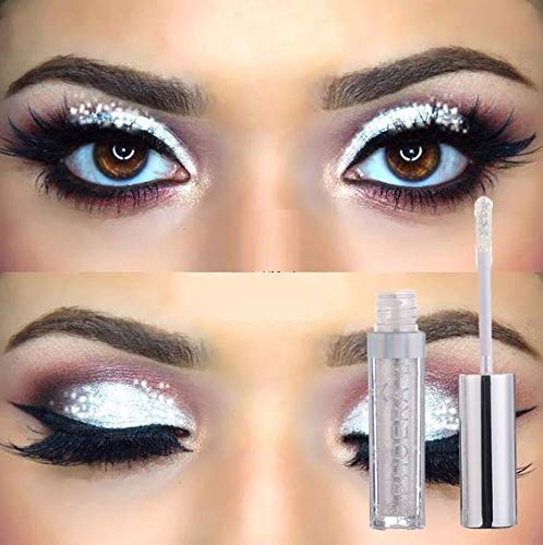 Phoera AQUAPURITY - PHOERA Magnificent Metals Waterproof Liquid Glitter & Glow Eyeshadow Palette Shimmer Long Lasting Cosmetic Metallic Eye Shadow Pigment Makeup (103 ICE)