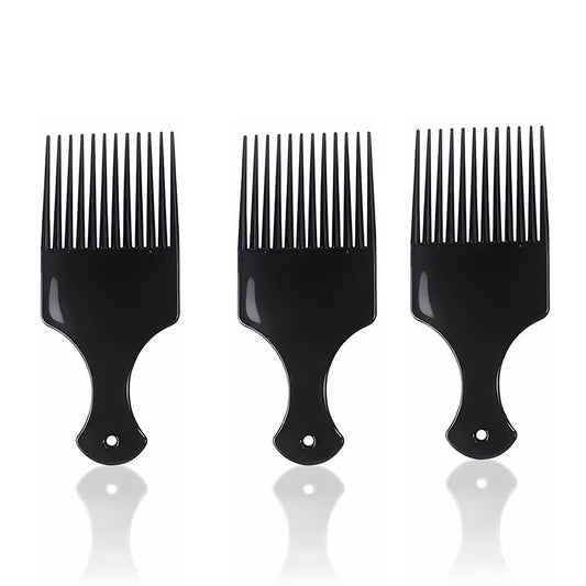 Rotupap Afro Hair Comb - 3pcs Plastic Afro Pick Hair Comb - Wide Tooth Smooth Afro Pick Comb - Afro Comb For Detangling And Styling,For Curly,Frizzy,Wavy&Afro Hair,Wide Tooth Comb Hairdressing Styling Tool