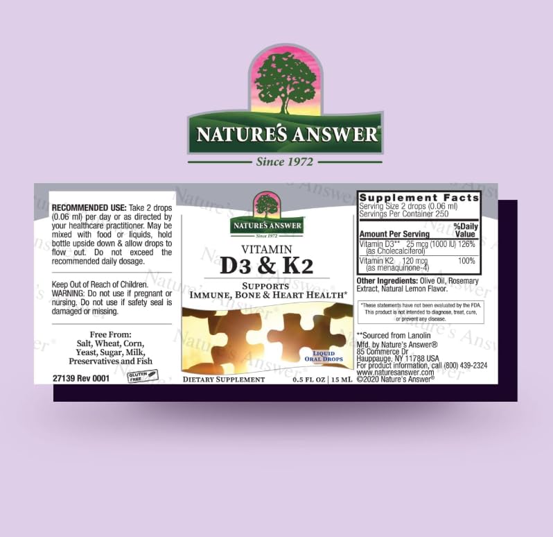Generic Natural's Answerm Vitamin D3 & K2, 15ml