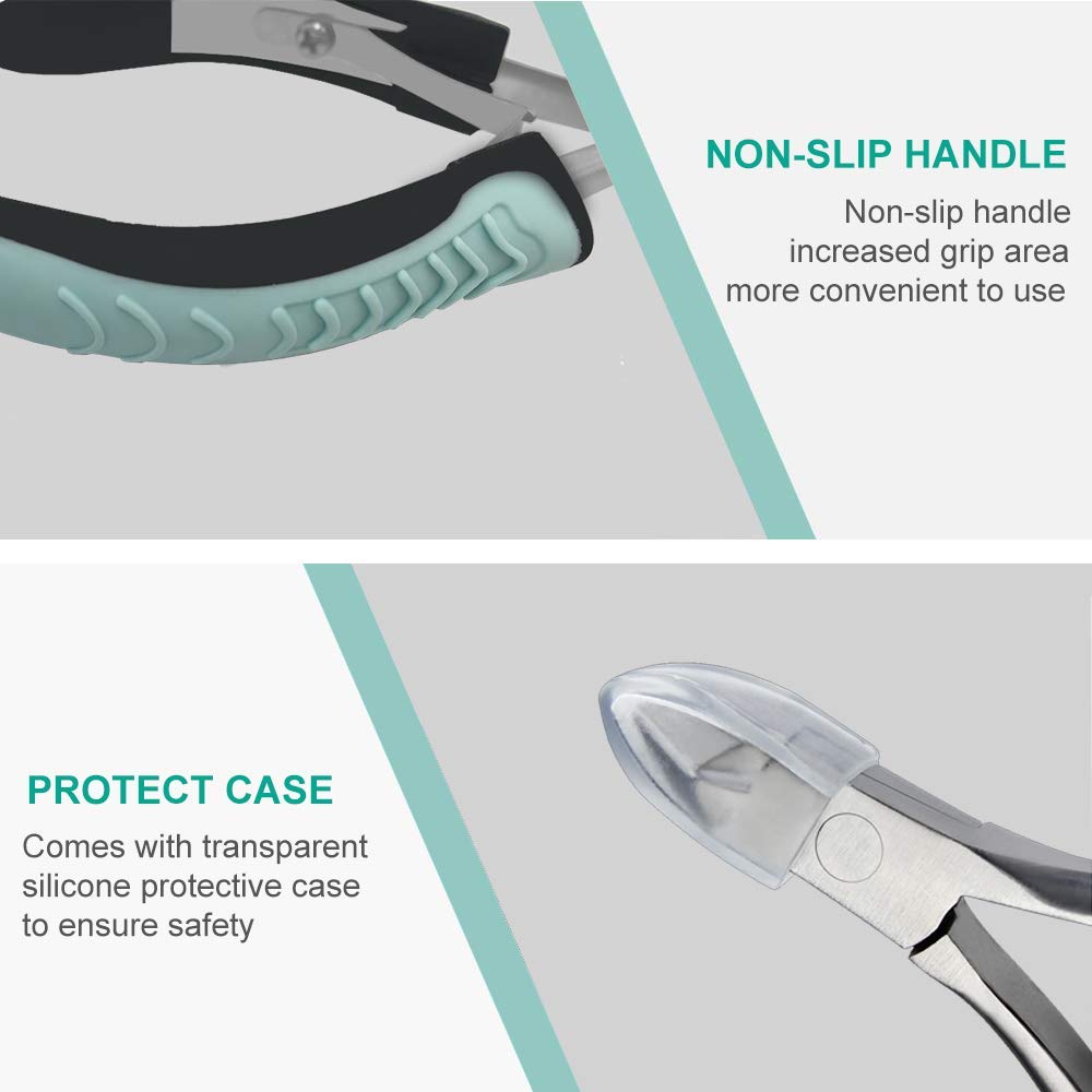 IVON DQ-01 Professional Non-Slip Stainless Steel Cuticle Cutter,Blue