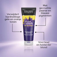 John Frieda Violet Crush Intensive Purple Shampoo, for Brassy Blonde Hair 250 ml, Toning