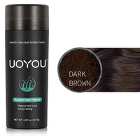 UOYOU DARK BROWN Hair Fibres for Thinning Hair 27.5g Bottle | Undetectable & Natural Keratin Hair Fibers Concealer for Hair Loss for Men and Women | Hair Building Fibres Powder [DARK BROWN]