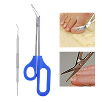 Yosoo Health Gear Long Handled Toenail Scissors, Extra Long Stainless Steel Nail Clippers with Nail File, Easy Reach Cutter for Thick Ingrown Nails for Elderly and Pregnant Women