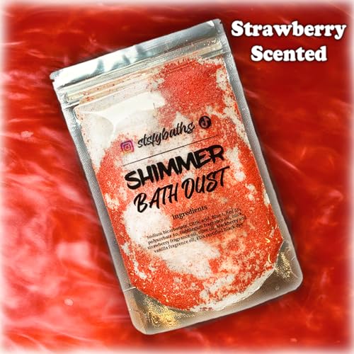 stsfybaths Stsfybaths Red Shimmer Bath Bomb in A Bag - Handmade Cherry Scented Bath Bombs for Women, Kids and Men - Bulk Bathbomb Fizzies Perfect for Boys and Girls All Ages (Small, Red)