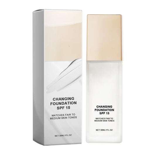 CrownLite Skye Color Changing Magic Foundation, Colour Changing Foundation, All Day Flawless Warm Skin Tone BB Cream Makeup Base Concealer, Long Lasting Color Match for Face for All Skin SPF15