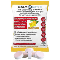 SALTOLYTE 10 Chewing Tablets Mango in Sachet, Salt and Electrolyte Chewable Tablets with Sodium, Magnesium, Potassium, Calcium - Mango Flavour
