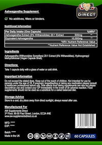 AW Ashwagandha | 60 Ashwagandha High Strength Capsules - 500mg Ashwaganda Extract per Capsule | Aswaganda Supplement | Non-GMO Gluten, Allergen & Filler Free | Manufactured in The UK