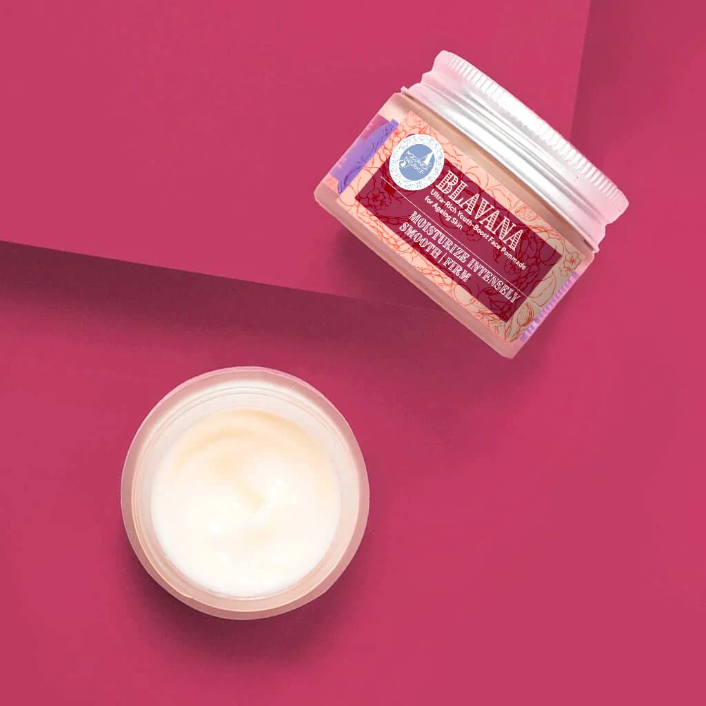 A MODERNICA NATURALIS Blavana Ultra-Rich Youth-Boost Face Pommade for Ageing Skin - Daily Moisturiser for Face - Best Skin Firming Face Cream with Black Gram, Manjistha, Apricot, Aloe Vera - 50gm