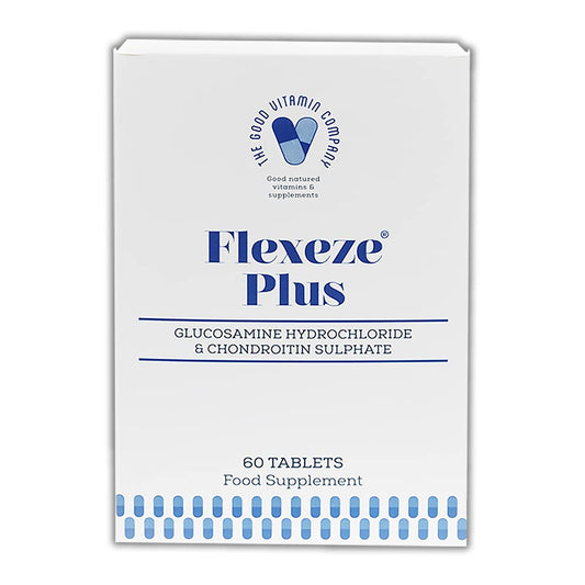 Flexeze Plus: 60 Tablets (1 Month Supply) - Advanced Nutritional Bone and Joint Care Supplement, Contains Glucosamine HCL (1324mg) and Chondroitin Sulphate (360mg), Made in UK by Good Vitamin Company