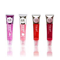 NK lip gloss gel 15ml Vitamin E, Shiny, Nourishes, Grape, Grapefruit, Strawberry and Cherry flavoured by Nicka K (Multi Pack Of 4).