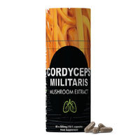 Feel Supreme Pure Cordyceps Sinensis Full Fruiting Body Mushroom Extract 10x Concentrated High Potency Extract Powder Meaning 500MG per Capsule.