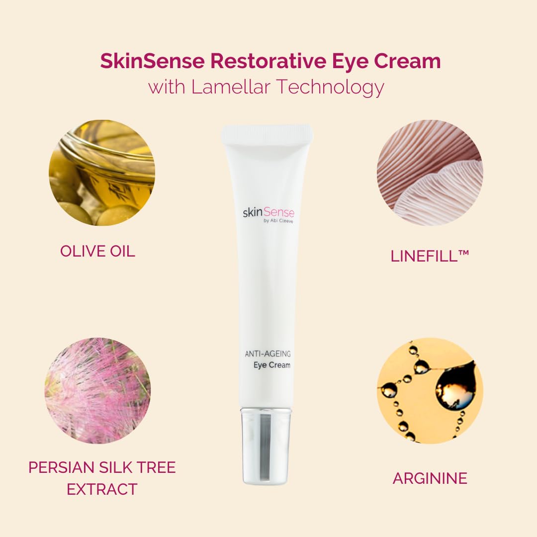 skinSense by Abi Cleeve SkinSense's Anti-Ageing Restorative Eye Cream 15ml, Brightening Eye Repair, Anti-Ageing Eye Cream, Moisturising Eye Concentrate