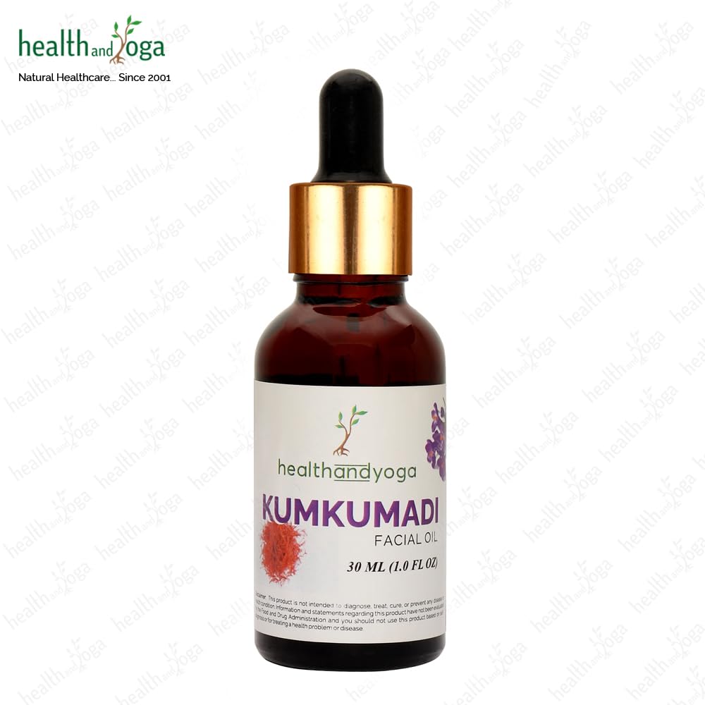 HEALTHANDYOGA HealthAndYoga Kumkumadi Face Glow Oil - 100% Ayurvedic - Boosts glow & brightens Skin - Anti-Aging - Reduces dark spots, pigmentation - For all Skin types - 30 ml
