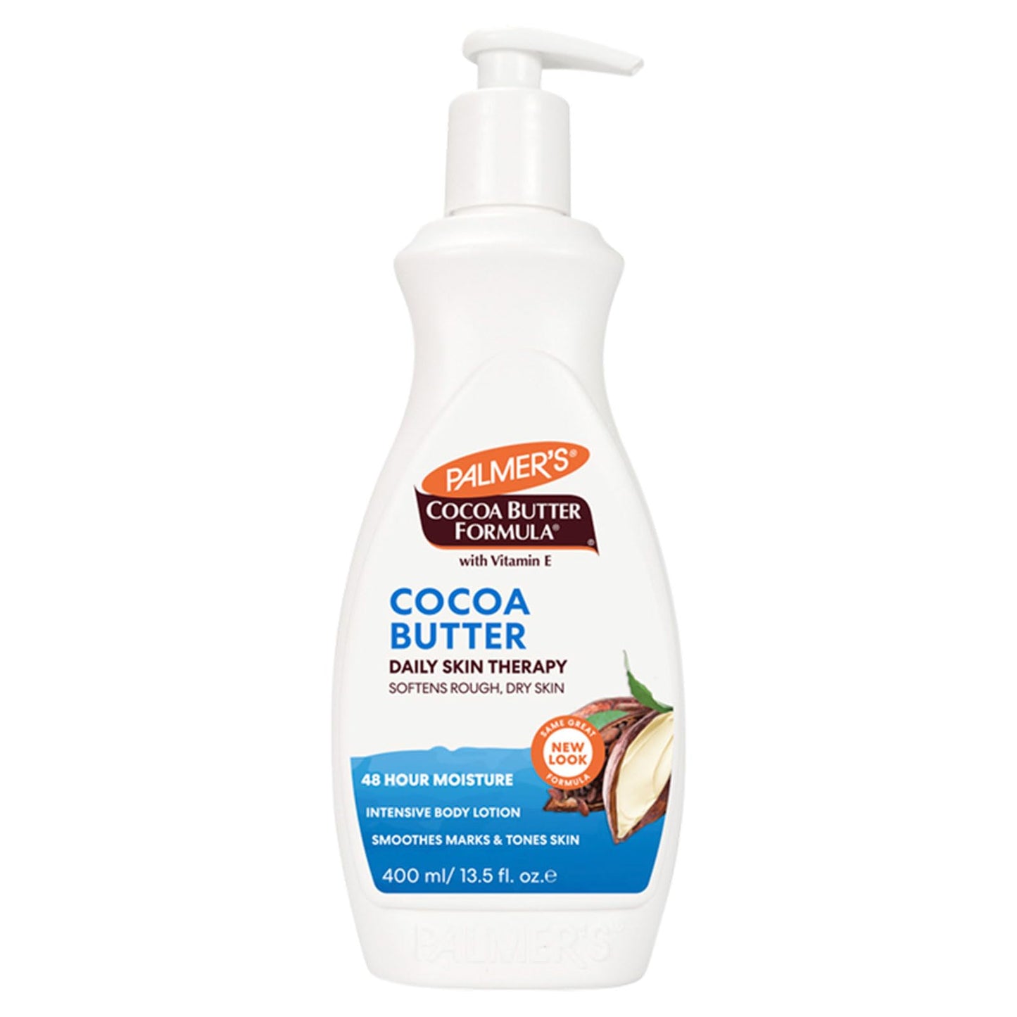 KRISP Palmer's Cocoa Butter Body Lotion with Pump 400ml – Daily Moisturiser with Vitamin E for Dry Skin, 48 Hour Hydration, Smoothes Marks, Evens Skin Tone