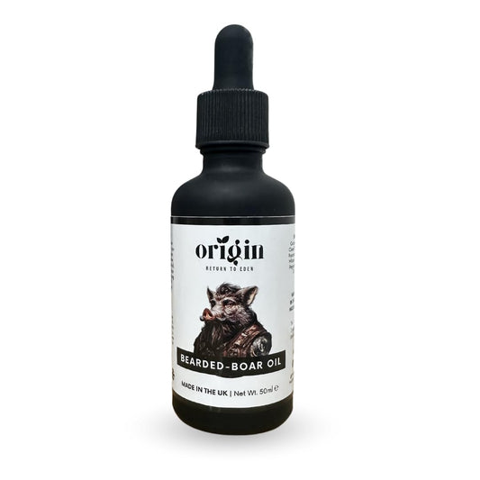 Generic Origin's Beared-Boar Oil. Organic Tallow and Natural Oils to Help Growth. Nourishes, Moisturises and Conditions Beard. Cedarwood + Sandalwood Scent. 50ml Dropper Bottle | Mens Essential Gift