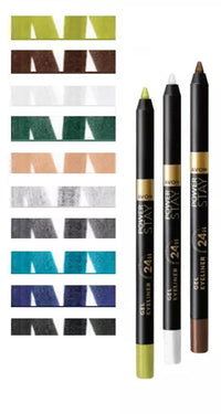 2 x Avon Powerstay Power Stay Creamy Big Gel Paint Pencil Liner Eyeliner (Black)