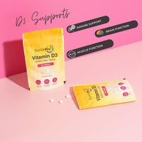 SunVit-D3 Vitamin D 1000IU - Cholecalciferol Vitamin D Tablets 1000IU Support the Maintenance of Bone, Teeth, Muscle & Immune System | UK Made, GMP Approved, Dairy & Gluten free D3 Vitamins 90 Tablets