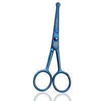 wish beauty,the royal elegance wishbeauty Kids Safety Round Tip & Curved Hair Scissors - Professional Salon Barber Scissors for Baby (Blue, 4.5")