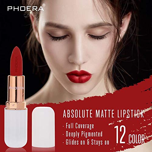 Phoera AQUAPURITY PHOERA ABSOLUTE VELVET MATTE LIPSTICK LONG LASTING WATERPROOF PIGMENT MAKEUP UK (107 Berry)