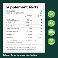 HEMPTHY THINK NATURALLY Immune Support Capsules: High Strength Turmeric, Green Tea, Garlic, Ginger & Vitamins D3, E - 60 Vegan Capsules (30 Day Supply) Made in The UK by Hempthy