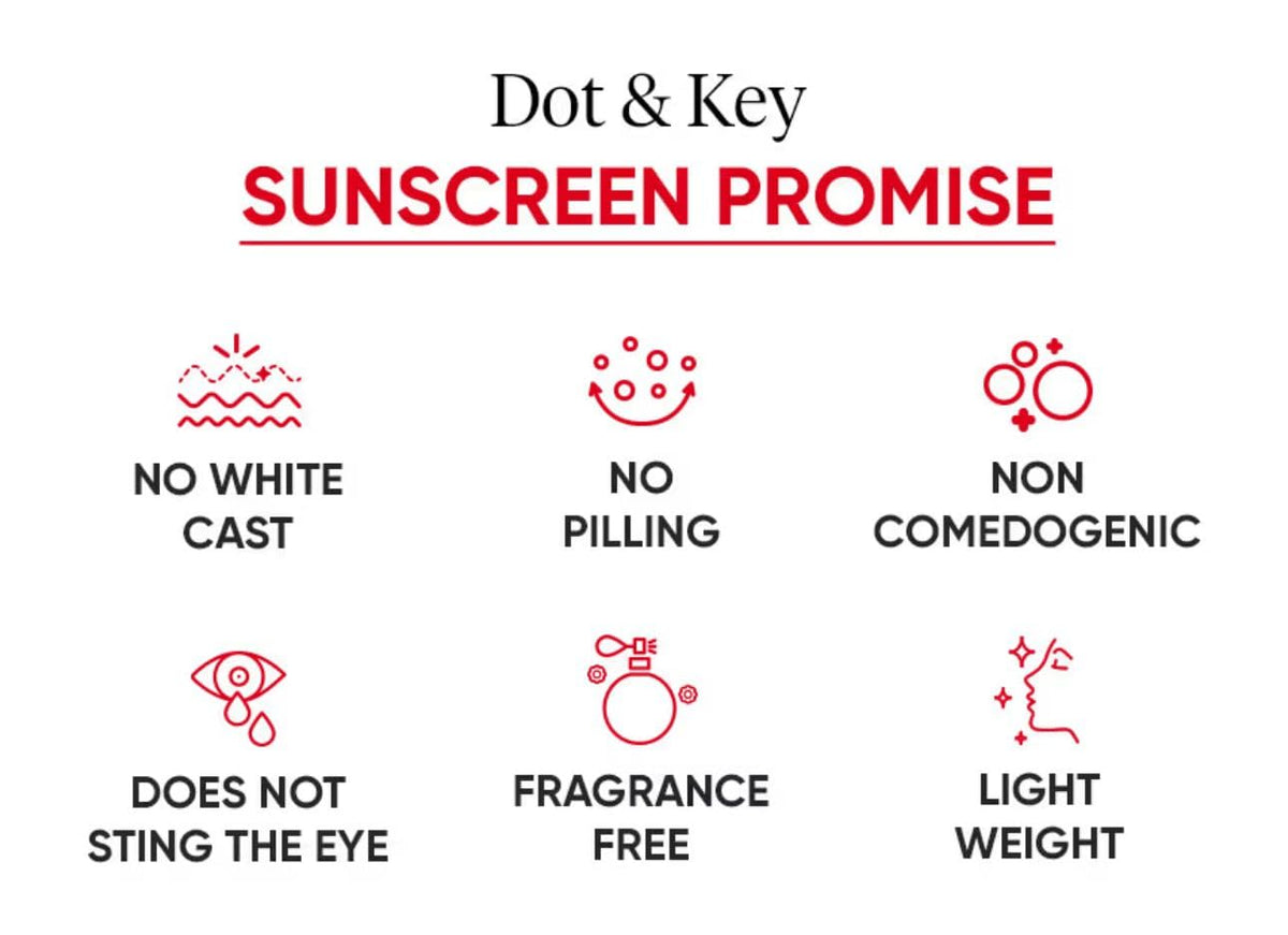 Dot & Key Strawberry Dew Tinted Sunscreen SPF 50 PA with Niacinamide & Hyaluronic Acid, available in Beige Medium (05) shade, 50ml for sun protection and hydration.